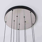 Люстра каскадная с 5-ю круглыми стеклянными плафонами дымчатого цвета и черными деталями Orbit Serenade варинант исполнения - 3 | Loft Concept в Тюмени