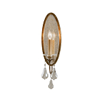 Бра с овальным зеркальным основанием с лампой в виде свечи и хрустальными подвесками Feiss варинант исполнения - 1 | Loft Concept в Тюмени