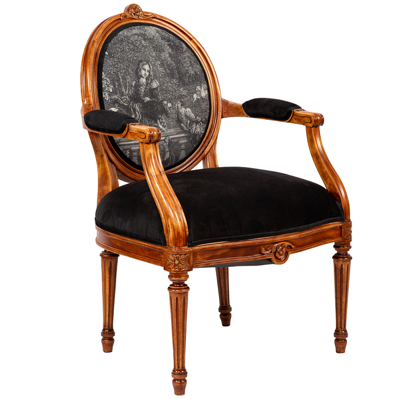 Кресло Marimon Armchair Left Черно-белый Коричневый в Тюмени | Loft Concept 