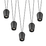 Подвесной светильник черными плафонами на длинных пересекающихся тросах Construction варинант исполнения - 3 | Loft Concept в Тюмени