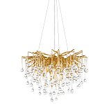 Люстра подвесная с прозрачными стеклянными подвесками в форме капель Диаметр 60 см Droplet Chandelier варинант исполнения - 1 | Loft Concept в Тюмени