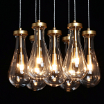 Люстра с 7-ю прозрачными плафонами из стекла в форме капли Lucid Rain  варинант исполнения - 5 | Loft Concept в Тюмени