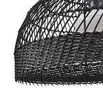 Подвесной светильник с округлым абажуром из черного ротанга Wicker Furniture варинант исполнения - 5 | Loft Concept в Тюмени