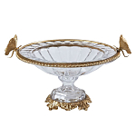Чаша из прозрачного стекла с бронзовым ободком и фигурками бабочек Eden Garden варинант исполнения - 1 | Loft Concept в Тюмени