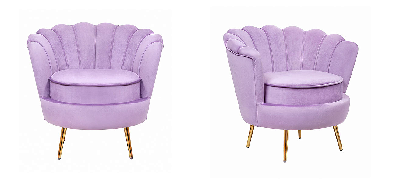 Кресло велюр фиолетовый Purple Flower Кресло велюр фиолетовый Purple Flower - Loft-Concept в Тюмени