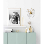 Бра золотого цвета с декоративными ветвями и прозрачными подвесками в форме листьев Droplet Chandelier варинант исполнения - 7 | Loft Concept в Тюмени