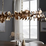 Линейная люстра Brass Eucalyptus Branches Lighting Chandelier варинант исполнения - 4 | Loft Concept в Тюмени