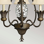 Люстра бронзового цвета с 3-мя кремовыми текстильными абажурами Hinkley варинант исполнения - 4 | Loft Concept в Тюмени