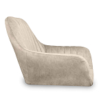 Барный стул со спинкой и подлокотниками на 4-х коричневых деревянных ножках Бежевый Велюр Ava Charm варинант исполнения - 2 | Loft Concept в Тюмени