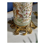 Ваза высокая из фарфора на бронзовом основании Turquoise Blooming Garden варинант исполнения - 5 | Loft Concept в Тюмени