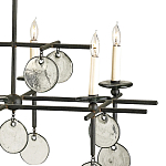 Люстра линейная черная с круглыми прозрачными подвесками  Horizontal Rectangular Chandelier варинант исполнения - 1 | Loft Concept в Тюмени