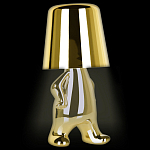 Настольная лампа фигурная золотого цвета с гладким абажуром Высота 19 см Sophia варинант исполнения - 3 | Loft Concept в Тюмени