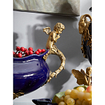 Чаша темно-синяя фарфоровая с бронзовыми ручками в виде ангелов Eden Garden варинант исполнения - 4 | Loft Concept в Тюмени