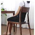 Стул деревянный с мягким сиденьем из черной натуральной кожи Moon Walnut Furniture варинант исполнения - 3 | Loft Concept в Тюмени