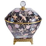 Шкатулка черного цвета с цветочной росписью Eden Garden варинант исполнения - 1 | Loft Concept в Тюмени