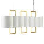 Люстра прямоугольная с белыми цилиндрическими абажурами White Ribbon варинант исполнения - 5 | Loft Concept в Тюмени