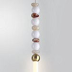 Подвесной светильник вытянутый с бусинами из белого и коричневого цвета PEARLS Suspension варинант исполнения - 4 | Loft Concept в Тюмени