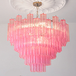 Элитная Люстра Textured Glass Pink Chandelier Ярко Розовое стекло варинант исполнения - 1 | Loft Concept в Тюмени