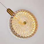 Подвесной светильник с плафоном из рельефного стекла Peony Glass Bronze  варинант исполнения - 3 | Loft Concept в Тюмени