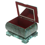 Шкатулка прямоугольная с зеркалом из натурального камня змеевик Stone Casket варинант исполнения - 3 | Loft Concept в Тюмени