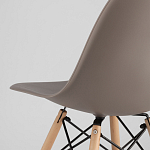 Пластиковый стул на ножках из массива бука Eames Cappuccino варинант исполнения - 6 | Loft Concept в Тюмени