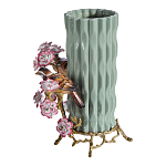 Ваза с птицами и цветами из фарфора с бронзовыми элементами Garden of Eden варинант исполнения - 3 | Loft Concept в Тюмени