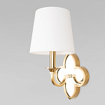 Бра с белым текстильным абажуром и декоративным основанием в виде четырехлистника с зеркальной вставкой Vitorino варинант исполнения - 14 | Loft Concept в Тюмени