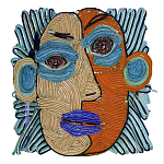 Арт-Объект плетеный из нитей Абстрактный портрет Joana Schneider  варинант исполнения - 2 | Loft Concept в Тюмени