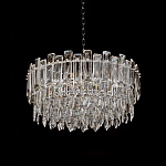 Круглая люстра с хрустальными подвесками на серебряном каркасе Gorgeous Crystal Light варинант исполнения - 6 | Loft Concept в Тюмени