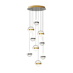 Люстра каскадная с 9-ю подвесами бронза и никель Peggy Futura lamp варинант исполнения - 2 | Loft Concept в Тюмени