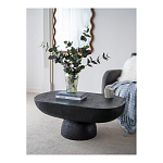 Столик кофейный черного цвета с овальной столешницей и круглым основанием Black Dalmen Table варинант исполнения - 2 | Loft Concept в Тюмени