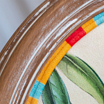 Стул бежевый в разноцветную полоску из натурального бука с изображением птиц и цветов Blooming Yellow Birds Colorful Stripes Chair варинант исполнения - 6 | Loft Concept в Тюмени