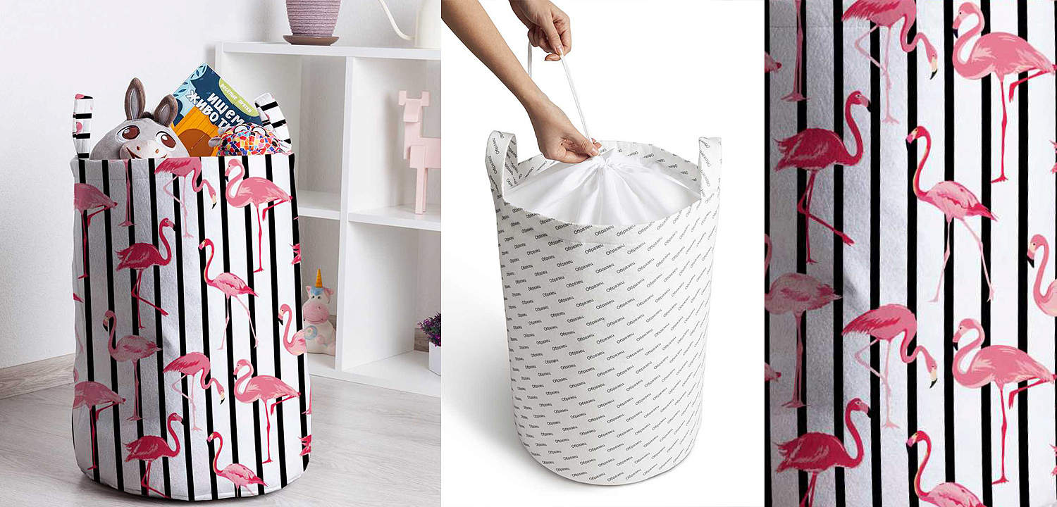 Корзина Flamingo Stripes Basket Корзина Flamingo Stripes Basket - Loft-Concept в Тюмени