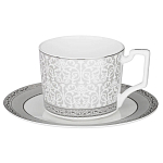 Чайный набор серо-белого цвета из фарфора на 6 персон 12 предметов 250 мл Royal Porcelain Collection варинант исполнения - 1 | Loft Concept в Тюмени