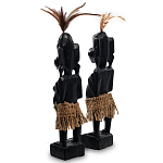 Комплект из 2-х деревянных статуэток Asmat Statuettes Black варинант исполнения - 2 | Loft Concept в Тюмени