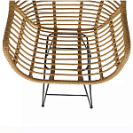 Стул барный с ротанговым плетением Half Bar Chair with Wicker с подлокотниками варинант исполнения - 7 | Loft Concept в Тюмени