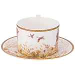 Чайная пара из фарфора с изображением собаки и зайцев 300 мл Hunting Porcelain Collection 2 варинант исполнения - 2 | Loft Concept в Тюмени