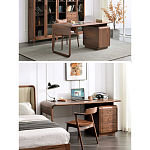 Стол рабочий округлой формы с 3-мя ящиками  Working Moonnut Table варинант исполнения - 2 | Loft Concept в Тюмени