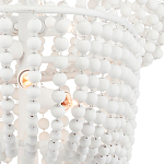 Люстра белая в форме спирали с декором из круглых деревянных бусин White Wooden Beads варинант исполнения - 1 | Loft Concept в Тюмени