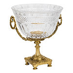 Чаша из рельефного стекла прозрачного цвета на бронзовой подставке Eden Garden варинант исполнения - 1 | Loft Concept в Тюмени