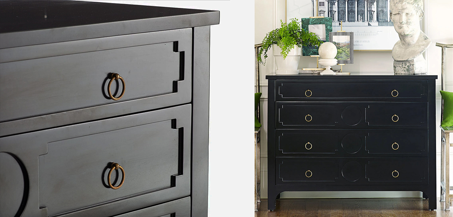 Комод с 4-мя ящиками Lawrence chest of drawers Black Черный Комод с 4-мя ящиками Lawrence chest of drawers Black Черный - Loft-Concept в Тюмени
