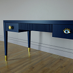 Письменный стол Elsa Dreams Blue Шпон дерево с двумя ящиками варинант исполнения - 4 | Loft Concept в Тюмени