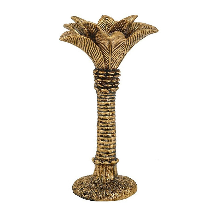 Подсвечник в форме пальмы с резными листьями и текстурным основанием Golden palm leaves Бронза Подсвечник в форме пальмы с резными листьями и текстурным основанием Golden palm leaves Бронза в Тюмени | Loft Concept