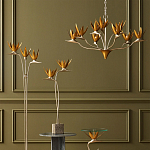 Люстра с плафонами в виде цветов Golden Bird of Paradise варинант исполнения - 5 | Loft Concept в Тюмени