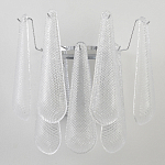 Бра с подвесками из рифленного стекла в форме капель на основании цвета хром Textured Glass варинант исполнения - 6 | Loft Concept в Тюмени