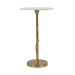 Столик с золотистым основанием в виде цветка и круглой мраморной столешницей Golden Snowdrop варинант исполнения - 3 | Loft Concept в Тюмени