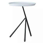 Столик приставной с круглой серой столешницей и черным основанием Round Stable Table варинант исполнения - 1 | Loft Concept в Тюмени