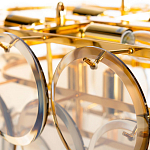 Люстра с круглыми стеклянными подвесками Cardiel Amber Glass Chandelier варинант исполнения - 5 | Loft Concept в Тюмени