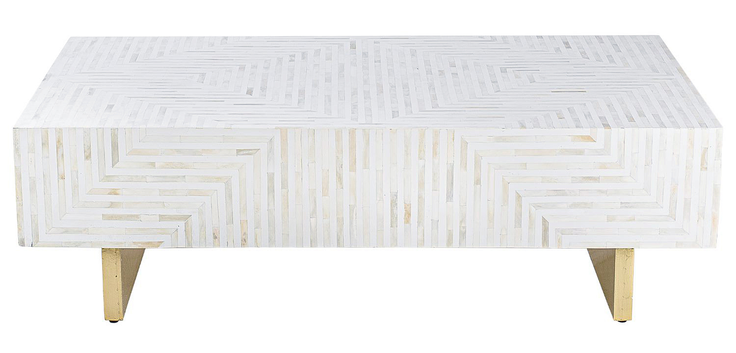 Журнальный стол Cream Indian Bone Inlay coffee table Журнальный стол Cream Indian Bone Inlay coffee table - Loft-Concept в Тюмени
