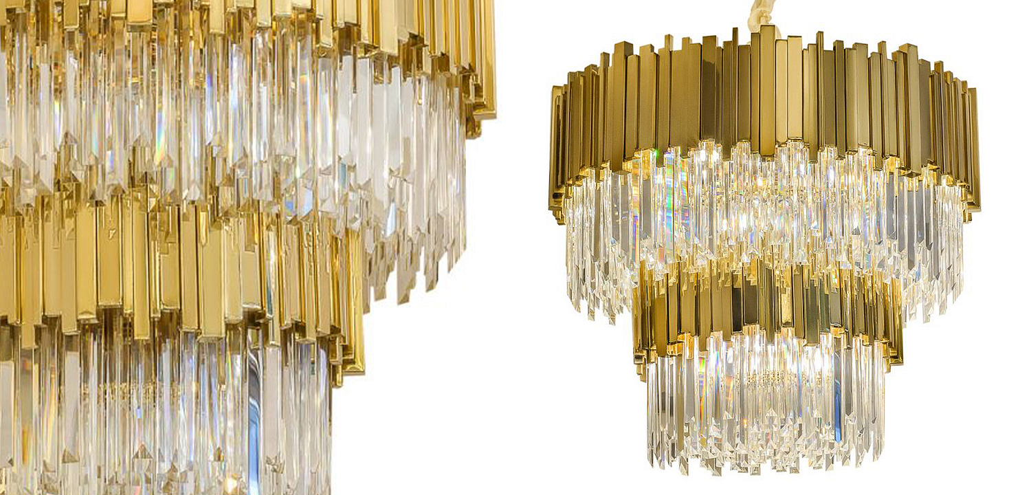 Круглая многоярусная люстра Luxxu Modern Cascade Chandelier Gold Metal Glass Круглая многоярусная люстра Luxxu Modern Cascade Chandelier Gold Metal Glass - Loft-Concept в Тюмени